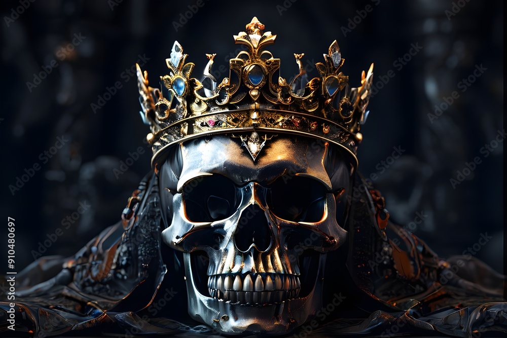 Fototapeta premium skull and crossbones on black background
