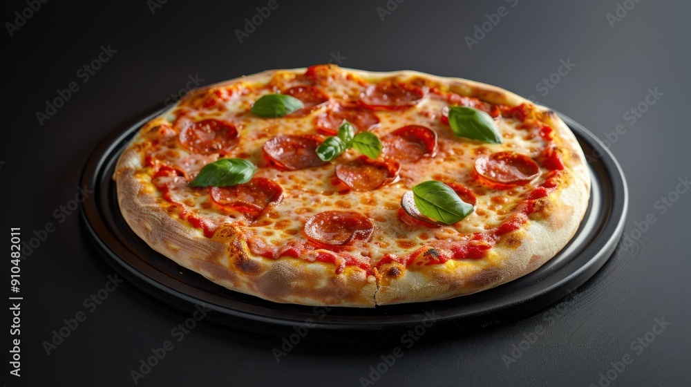 Traditional italian pizza on dark table Traditional italian pizza on dark table