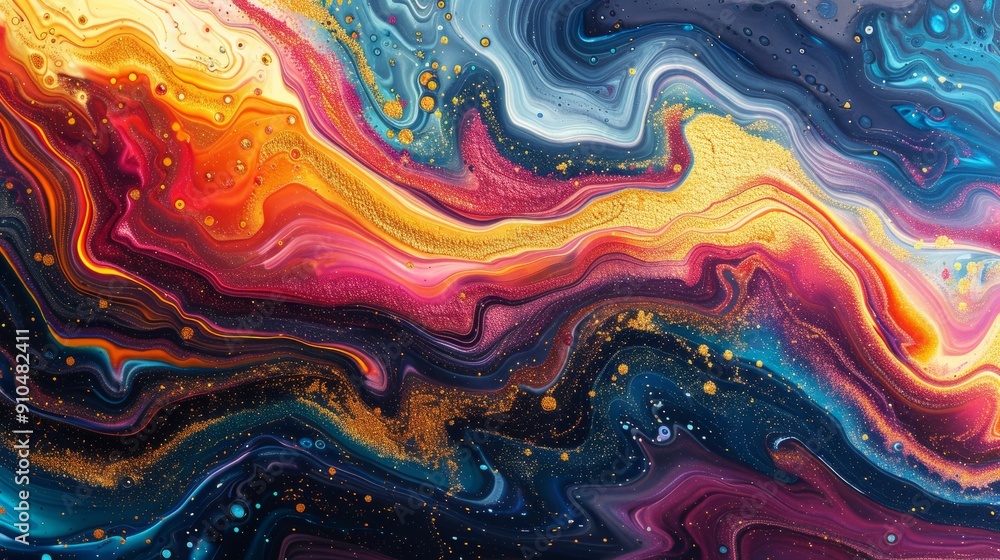 Vibrant abstract modern art with bold swirls of color and texture Vibrant abstract modern art with bold swirls of color and texture