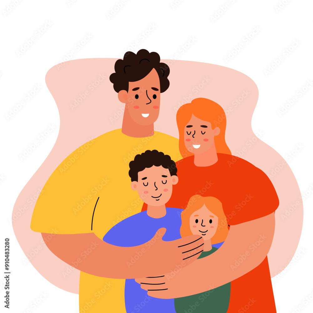 Family Embracing Together in a Warm and Loving Environment Family Embracing Together in a Warm and Loving Environment