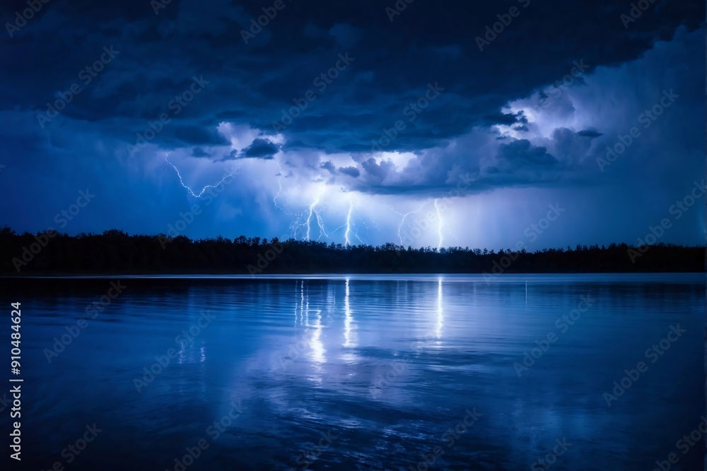 Fototapeta premium Lighting on the water 