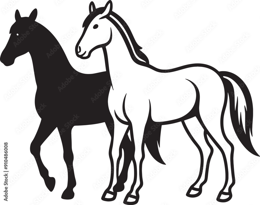 Horse silhouette design vector design illustration with a white background Horse silhouette design vector design illustration with a white background