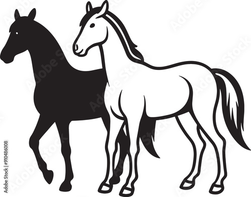 Horse silhouette design vector design illustration with a white background