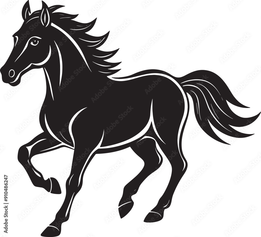 Horse silhouette design vector design illustration with a white background Horse silhouette design vector design illustration with a white background