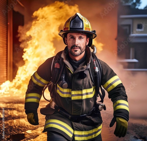 firefighter in action