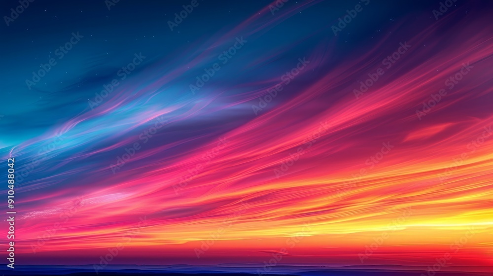 Vibrant fantasy sky at dusk with blue, purple, orange, and red tones Vibrant fantasy sky at dusk with blue, purple, orange, and red tones