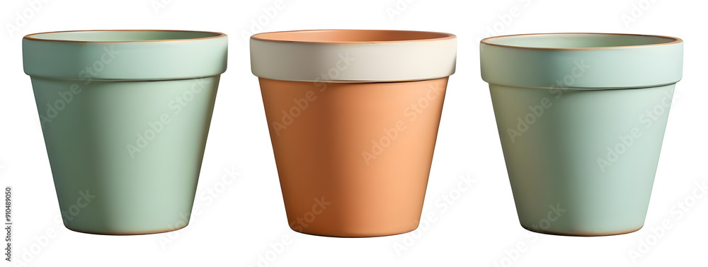 Terracotta plant pots isolated on transparent background Terracotta plant pots isolated on transparent background