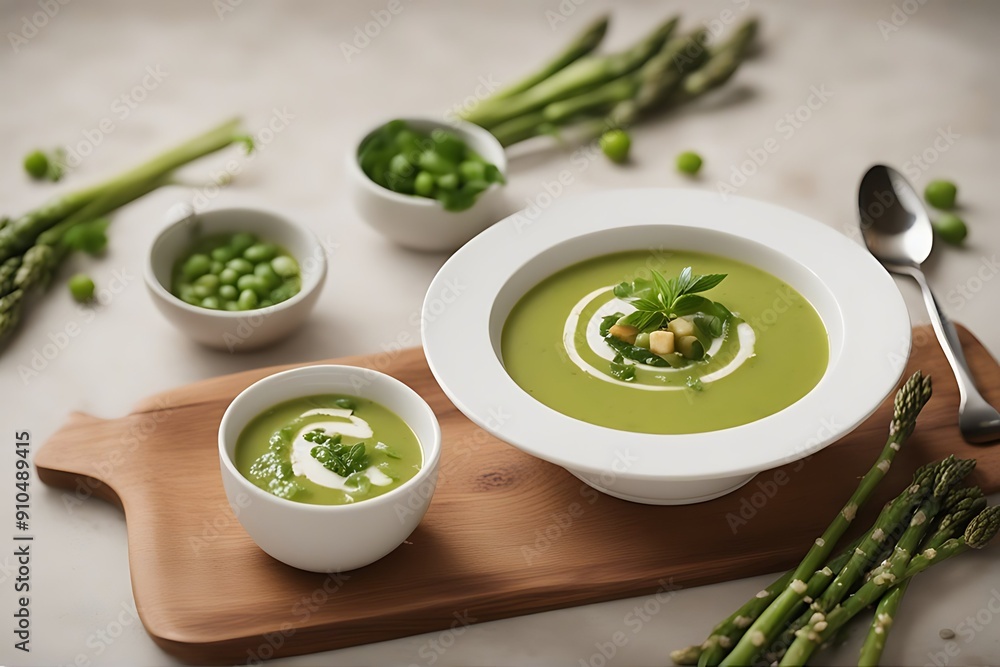 Bowl soup asparagus Bowl soup asparagus