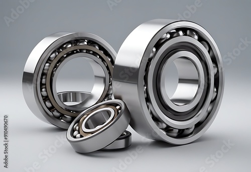 rendering 3d bearings parts automotive spare isolated auto roller tapered bearing background white wheel truck car heavy duty conic part service