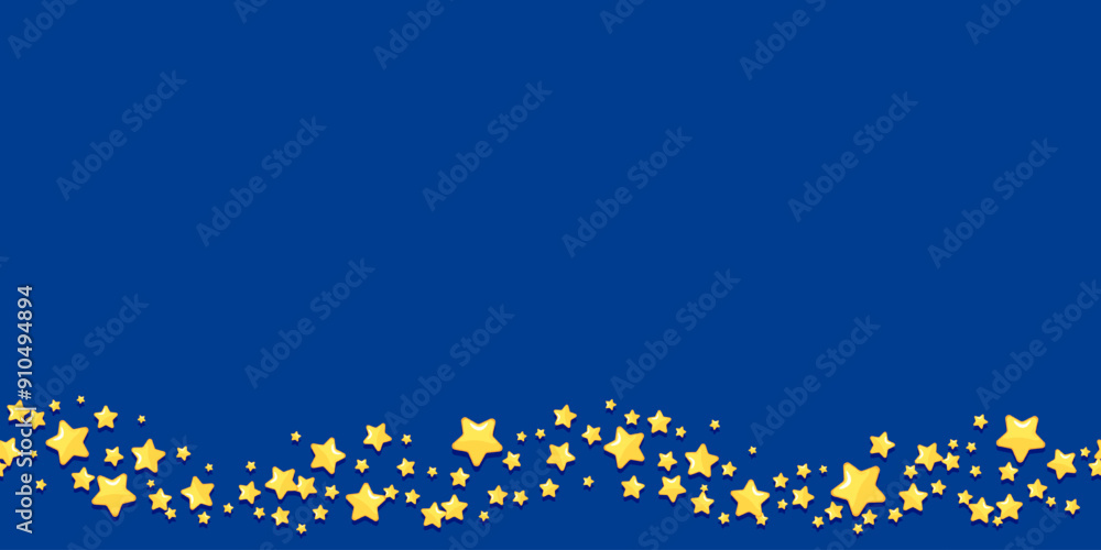 Seamless blue background with a border of yellow stars along the bottom edge. Ideal for festive designs and invitations. Seamless blue background with a border of yellow stars along the bottom edge. Ideal for festive designs and invitations.