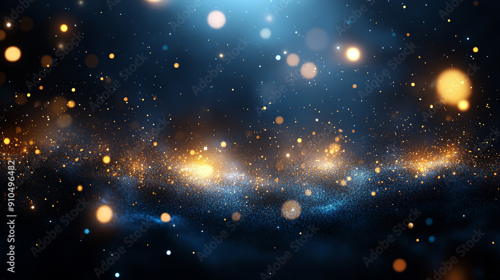 glittering lights with gold and blue hues create a magical, shimmering background, evoking feelings of luxury, elegance, and celebration glittering lights with gold and blue hues create a magical, shimmering background, evoking feelings of luxury, elegance, and celebration