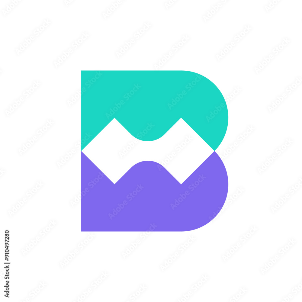 Letter B technology modern minimal logo Letter B technology modern minimal logo