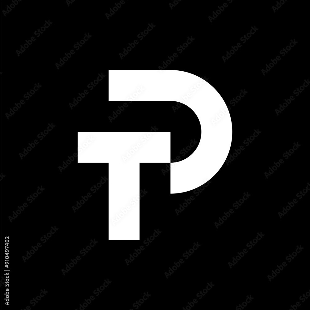 Letter PT or TP minimal monogram logo