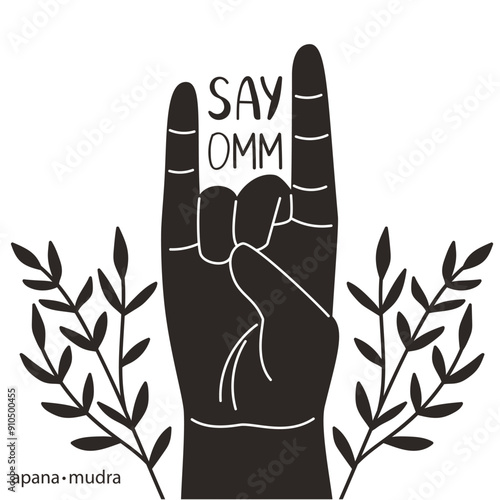 Apana mudra say omm black graphics