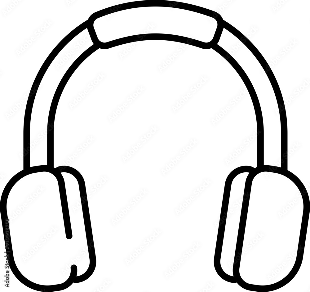 Headphones icon. Linear symbol. Headphones icon. Linear symbol.