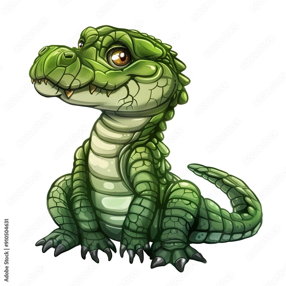 Obraz premium Alligator Light element animal cartoon isolated whitebackground 16:9