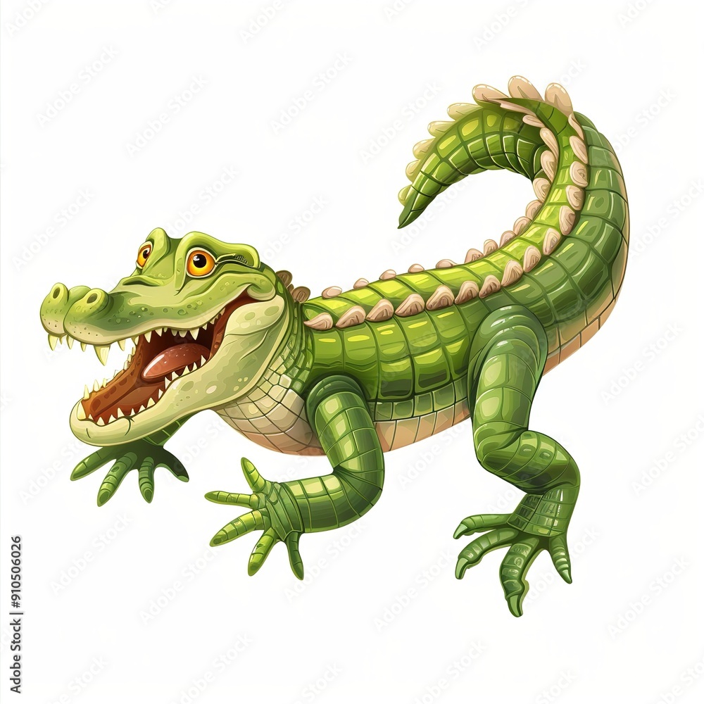 Fototapeta premium Alligator Gravity element animal cartoon isolated whitebackground 16:9