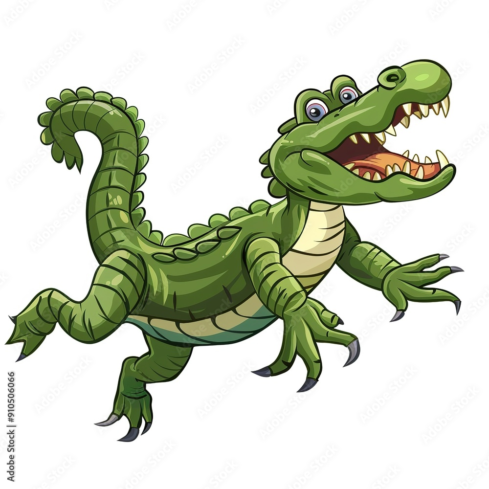 Fototapeta premium Alligator Gravity element animal cartoon isolated whitebackground 16:9