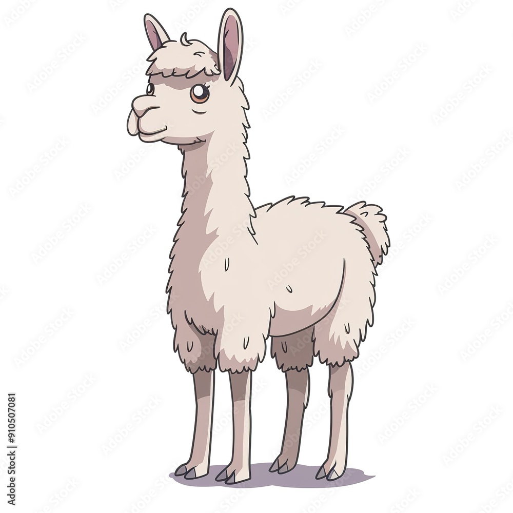 Alpaca Gravity element animal cartoon isolated whitebackground 16:9
