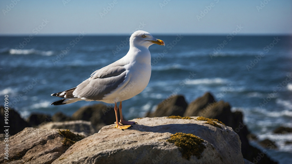 Seagull Mid-Call on a Rocky Seaside Outcrop
Seagull Mid-Call on a Rocky Seaside Outcrop