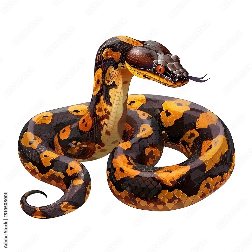 Obraz premium Anaconda Spirit animal cartoon isolated whitebackground 16:9