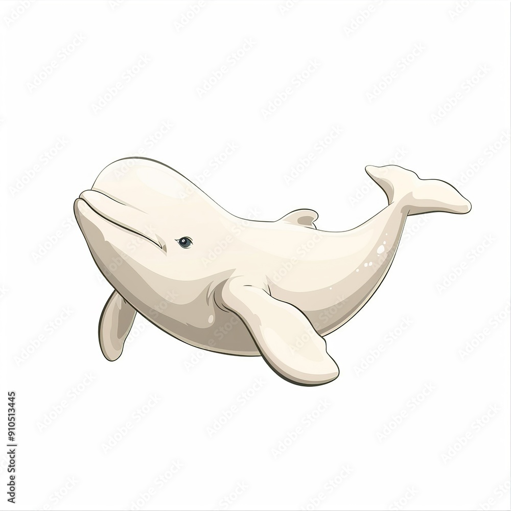 Beluga Whale Gravity element animal cartoon isolated whitebackground 16:9 Beluga Whale Gravity element animal cartoon isolated whitebackground 16:9