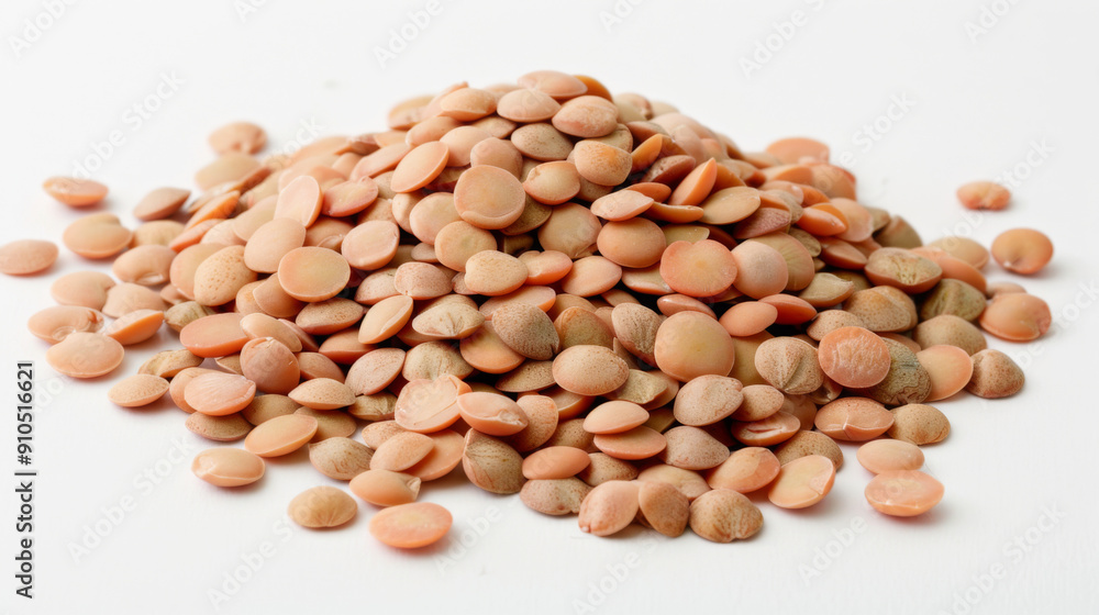 A whole pile of lentils isolated on white A whole pile of lentils isolated on white