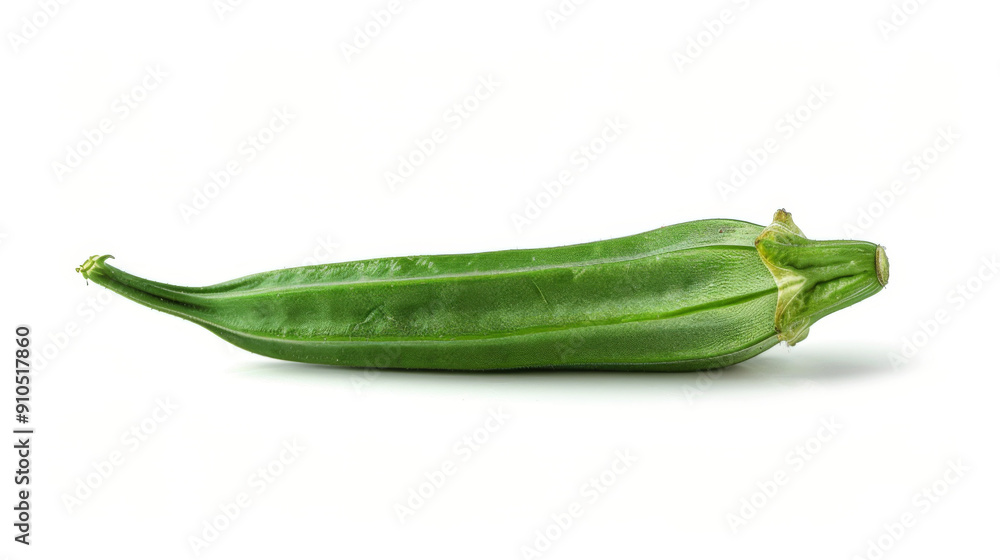 A whole okra isolated on white A whole okra isolated on white