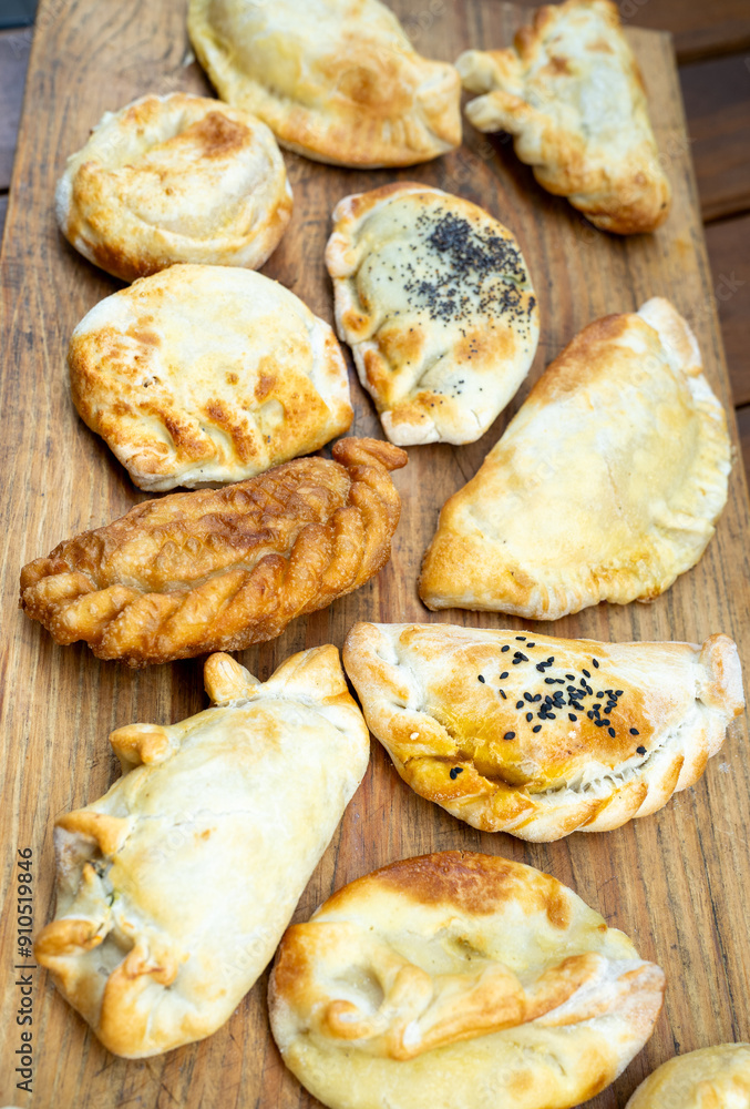 meat, fish, onion empanadas in many varieties, spicy, sweet
meat, fish, onion empanadas in many varieties, spicy, sweet