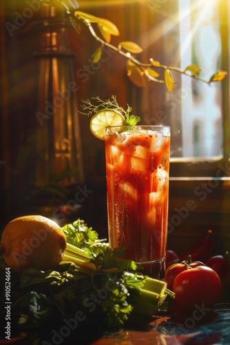 A glass filled with a drink sitting on a table, ready for consumption