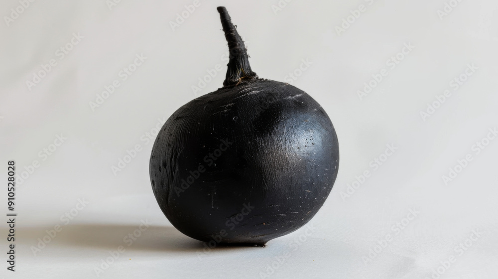 A whole black radish isolated on a white background A whole black radish isolated on a white background