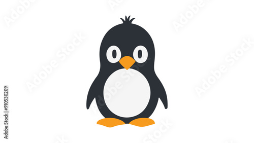 cute linux penguin illustration in vector