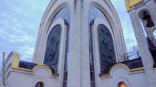 Memorial Church of St. George on Poklonnaya Hill of Russian Orthodox Church, on territory of memorial complex of Victory Park, built in honor of victory in Great Patriotic War of 1941-1945.