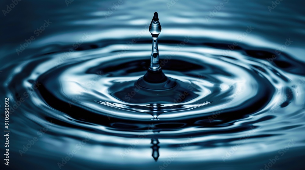 A single drop of water falls into a body of water, creating ripples A single drop of water falls into a body of water, creating ripples