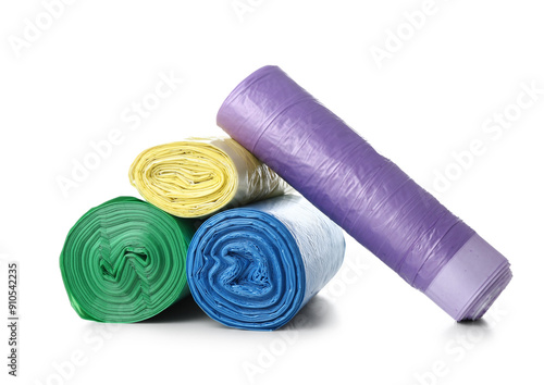 Colorful rolls of garbage b...