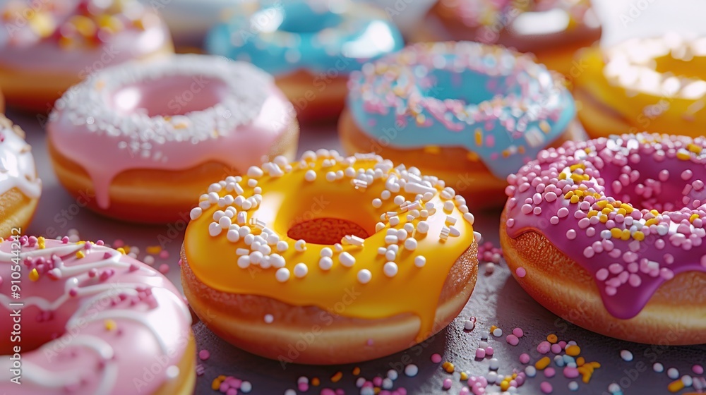Colorful Donuts with Sprinkles Colorful Donuts with Sprinkles