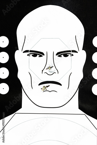 Close up of target with bullet holes