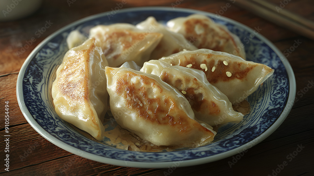 Pot Stickers Dumplings Gyoza Asian Food Aspect 16:9 Pot Stickers Dumplings Gyoza Asian Food Aspect 16:9