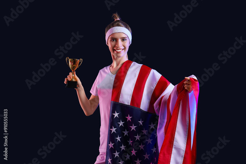 Female tennis player with U...