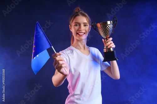 Female tennis player with g...