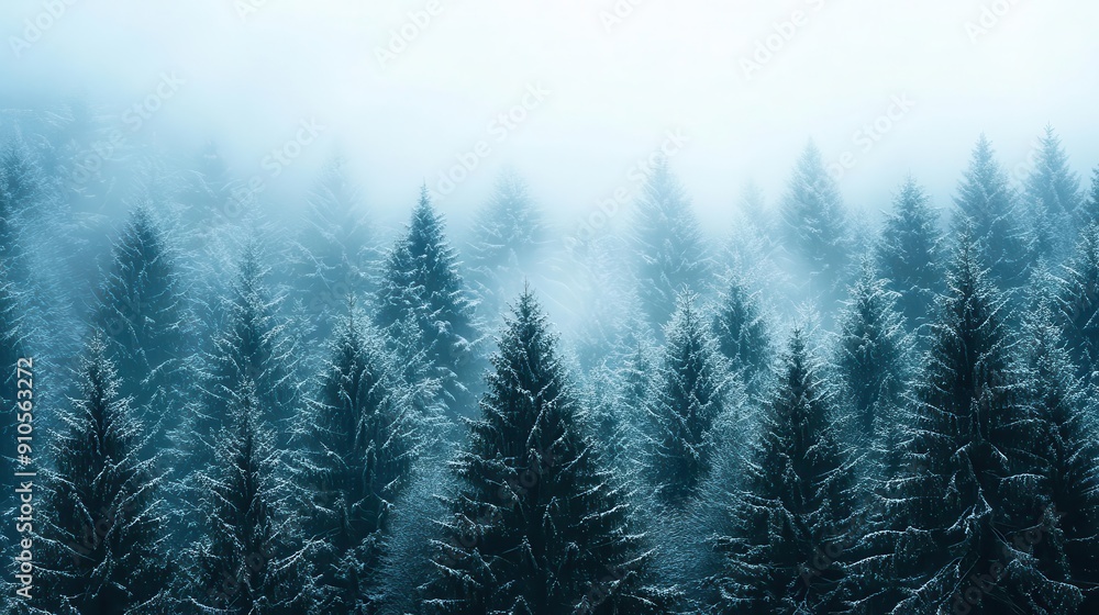 majestic winter forest scene with snowladen evergreen trees stretching into misty distance serene landscape bathed in soft cool light creating a tranquil atmosphere majestic winter forest scene with snowladen evergreen trees stretching into misty distance serene landscape bathed in soft cool light creating a tranquil atmosphere
