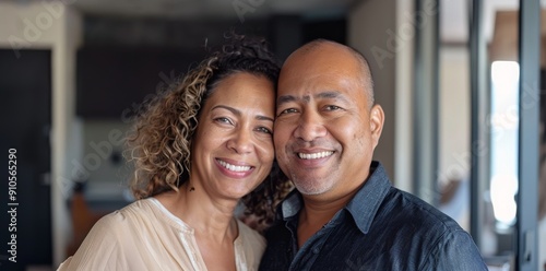 An African American and Asian couple love and affection each other despite their different racial backgrounds