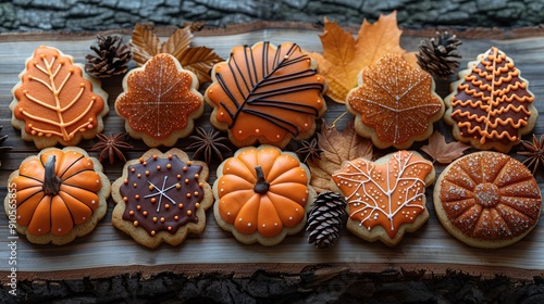 Autumn Cookies with Fall Designs