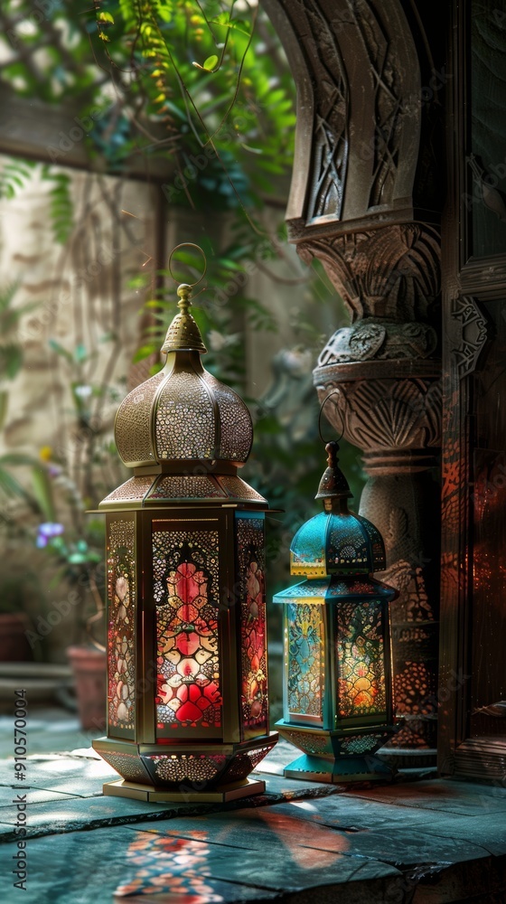 Muslim Lantern with Copy Space Background Muslim Lantern with Copy Space Background
