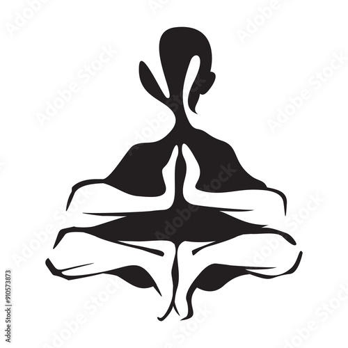 Yoga. Yogi in the lotus position. Meditation. Yoga Meditation Art