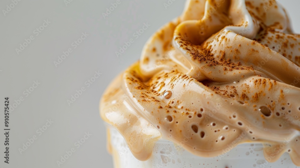 Macro Photography of Dalgona Cold Foam Coffee Macro Photography of Dalgona Cold Foam Coffee
