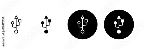 Usb icon vector isolated on white background. Flash disk icon vector