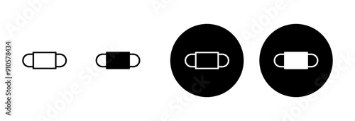 Mask icon vector isolated on white background. Man face with mask icon. Safety breathing masks. Industrial safety N95 mask. Medical mask vector icon.