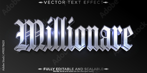 Millionaire editable text effect, editable rich and wealth text style