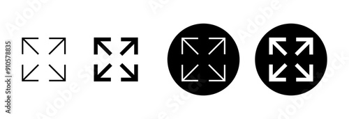 Fullscreen Icon vector isolated on white background. Expand to full screen icon. Fullscreen sign icon. Arrows symbol